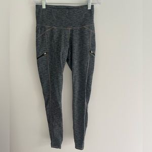 Athleta Heather gray leggings with zip pockets